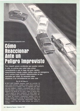 Cómo reaccionar en la carretera ante los peligros imprevistos - Octubre 1971
