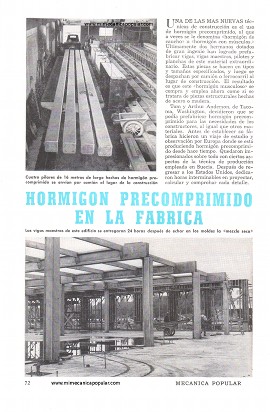 Hormigón Precomprimido en la Fábrica - Enero 1955