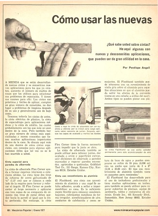 Cómo usar las nuevas cintas adhesivas - Enero 1977