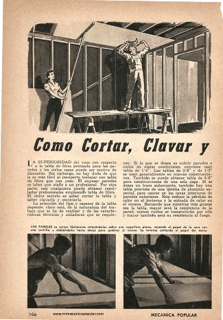 Como Cortar, Clavar y Encintar Tabla de Fibra - Febrero 1961