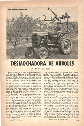 Desmochadora de Arboles - Agosto 1959