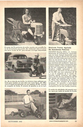 Diminuto tractor agrícola de asombrosa potencia - Octubre 1953