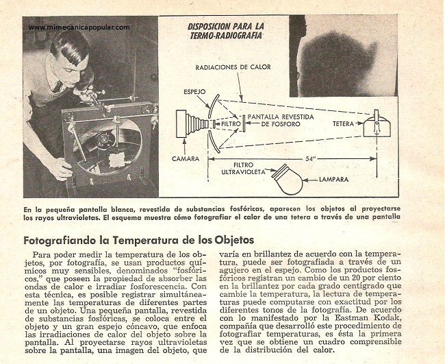 Fotografiando la Temperatura de los Objetos - Mayo 1950