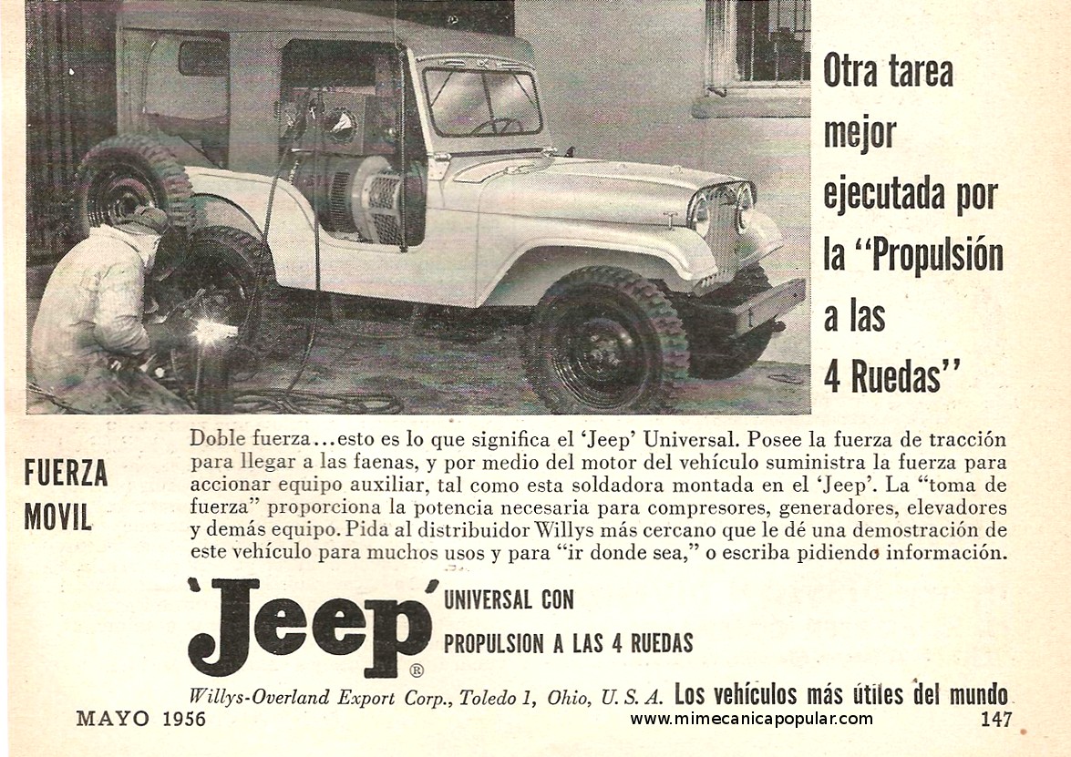 Publicidad - Jeep Universal - Mayo 1956