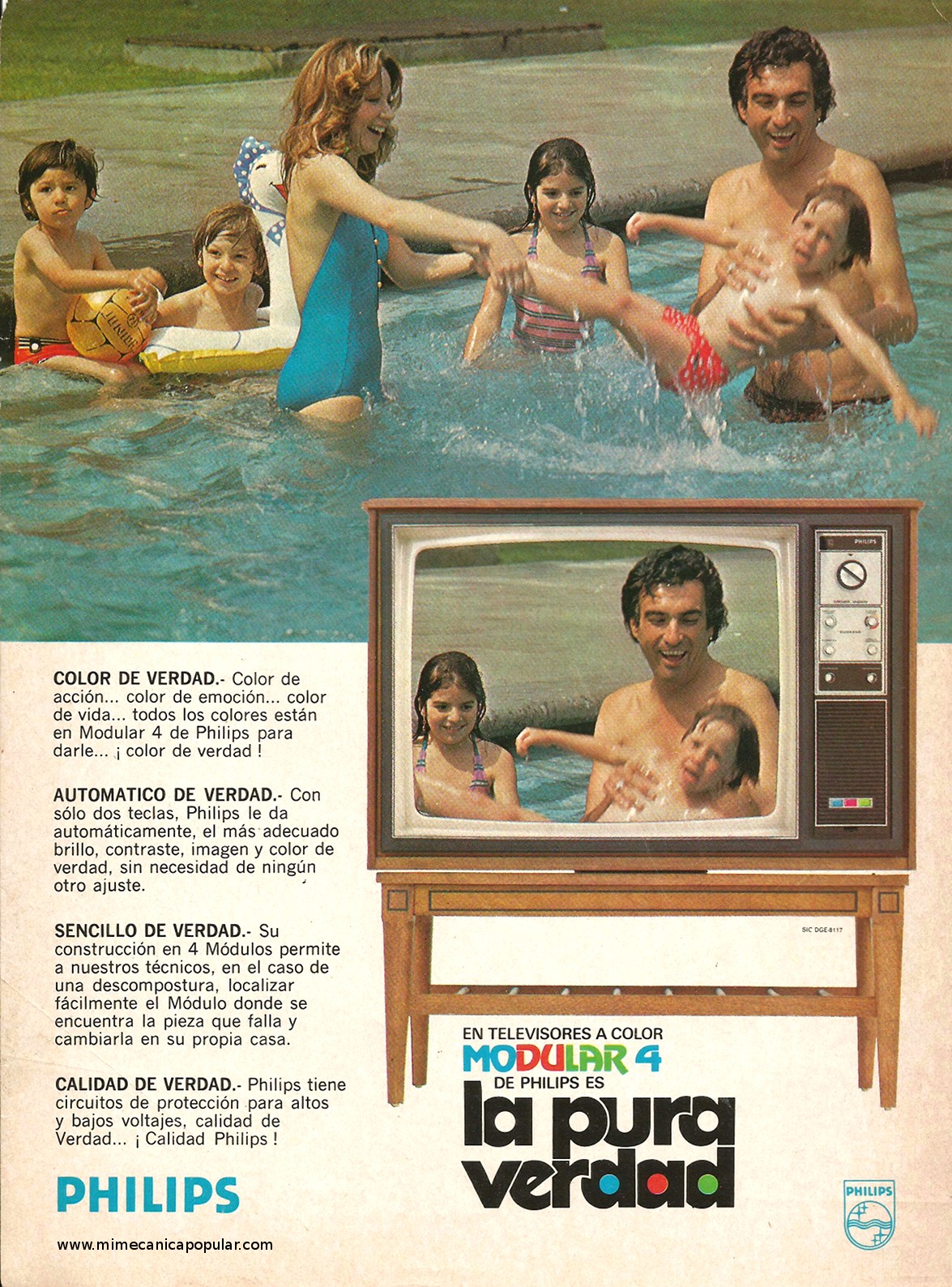 Publicidad - Televisores a Color Modular 4 de Philips - Junio 1977