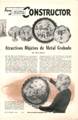 Atractivos Objetos de Metal Grabado - Octubre 1954