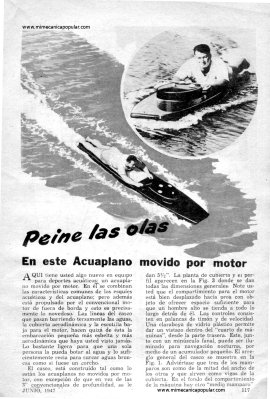 Acuaplano movido por motor - Junio 1947