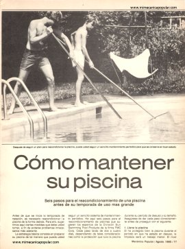 Cómo mantener su piscina - Agosto 1980