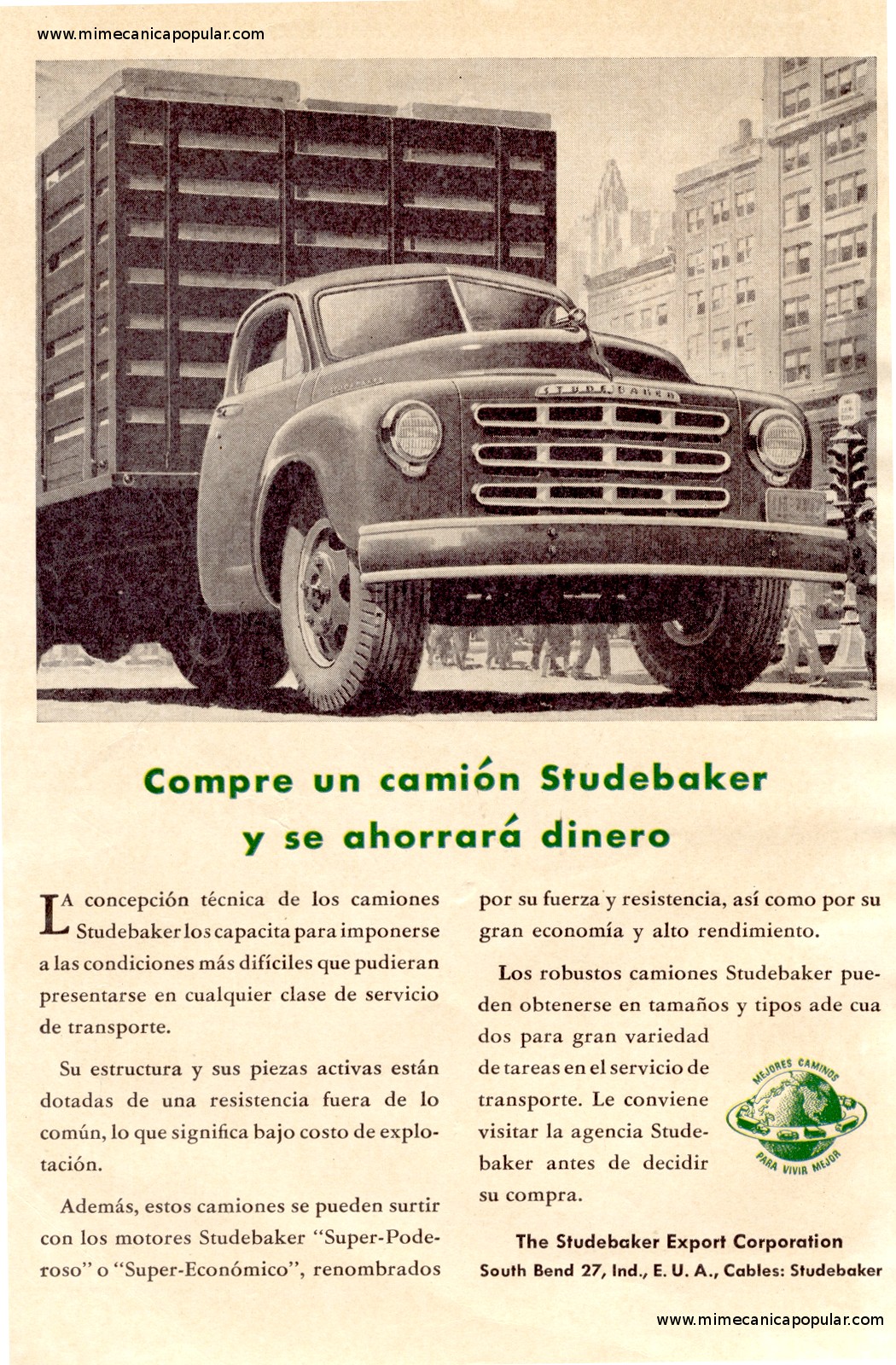 Publicidad - Camión Studebaker - Octubre 1950