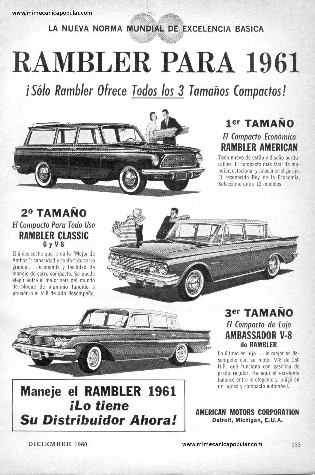 Publicidad - Rambler para 1961 - Diciembre 1960