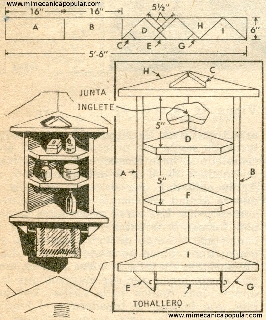 Gabinete para el Baño Hecho de una Sola Tabla - Mayo 1947