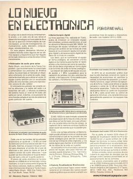 Lo nuevo en electrónica - Febrero 1982