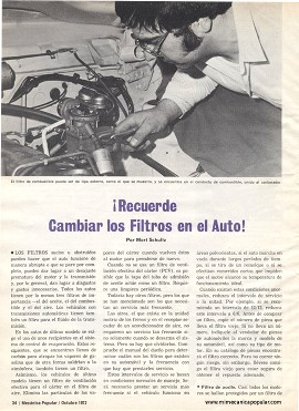 Recuerde Cambiar los Filtros en el Auto - Octubre 1972