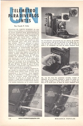 Un Telémetro para Diversos Lentes - Agosto 1954