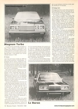 La Chrysler de México lanza su línea 1985 - Noviembre 1984