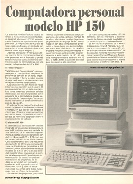 Computadora personal modelo HP 150 - Septiembre 1984