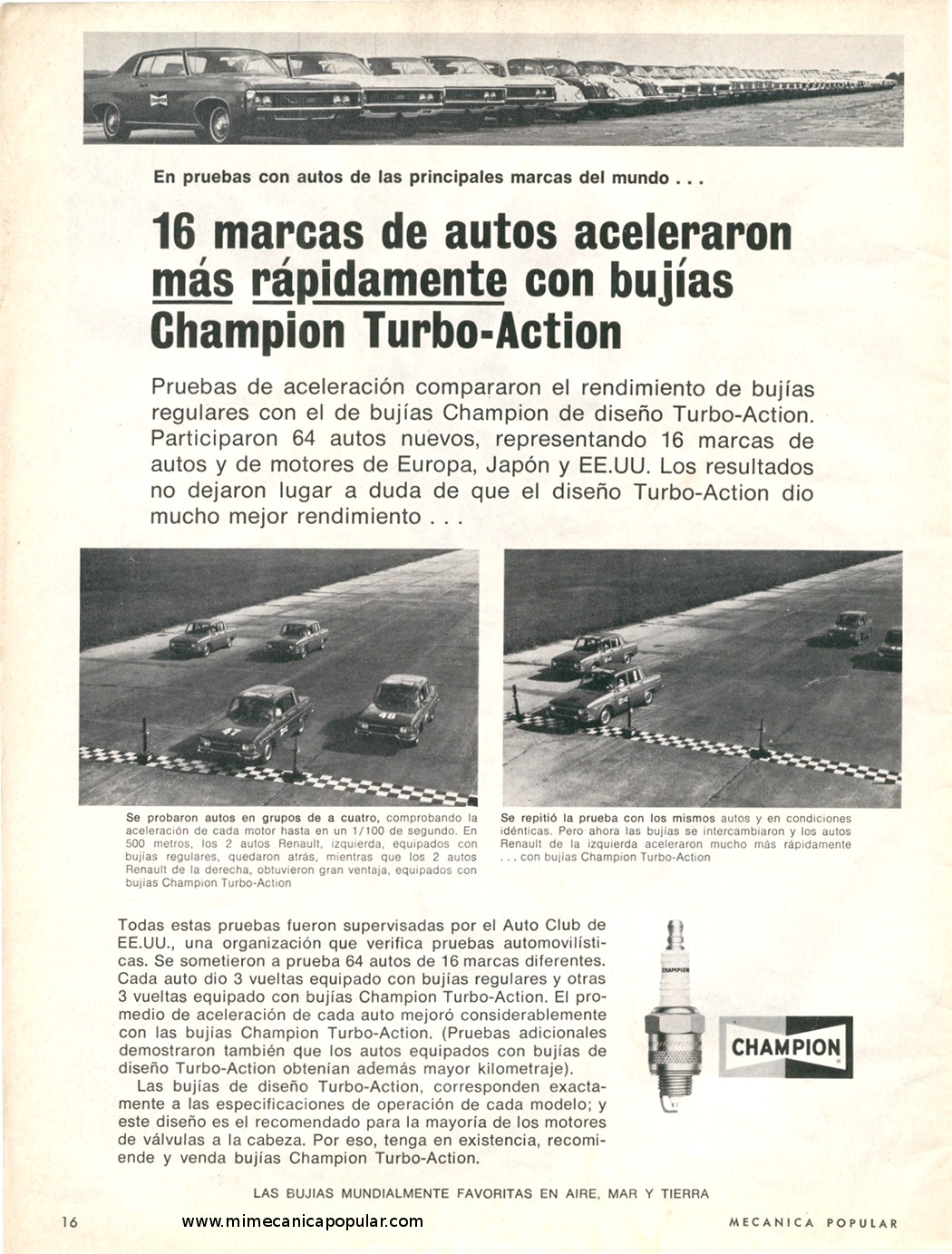 Publicidad - Bujías Champion - Abril 1969