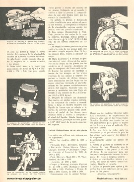 Cómo Reparar los Frenos de Disco - Abril 1976