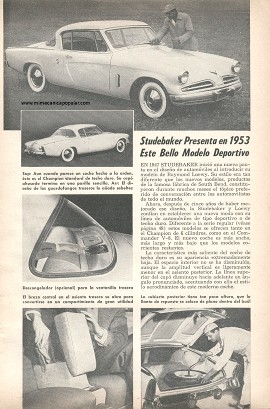 Studebaker Presenta en 1953 Este Bello Modelo Deportivo - Abril 1953