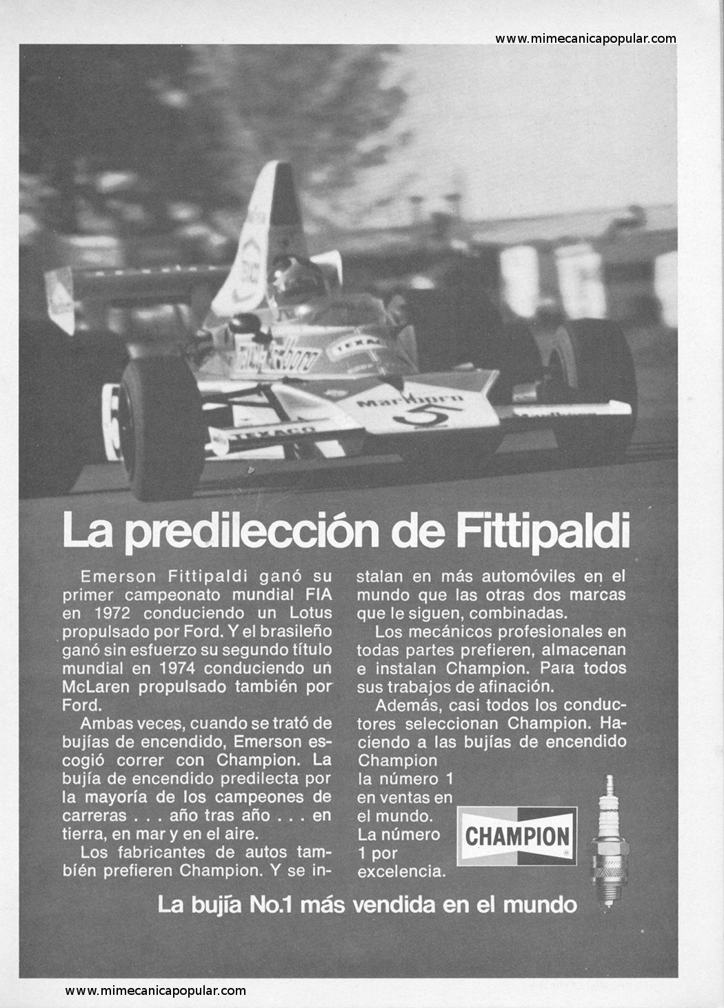 Publicidad - Bujías Champion - Abril 1975
