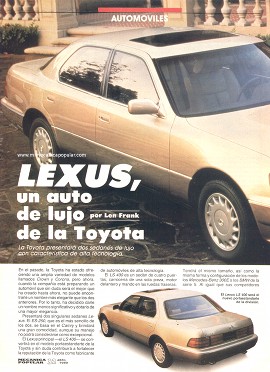 LEXUS, un auto de lujo de la Toyota - Abril 1989