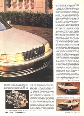 LEXUS, un auto de lujo de la Toyota - Abril 1989