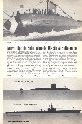 Nuevo tipo de submarino de diseño aerodinámico - Agosto 1954