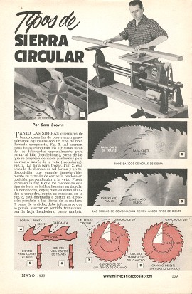 Tipos de Sierra Circular - Mayo 1955