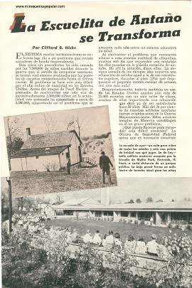 La Escuelita de Antaño se Transforma y Moderniza -Noviembre 1950