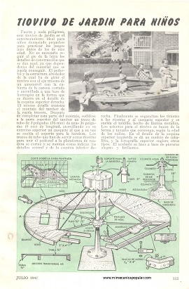 Tiovivo de jardín para niños - Julio 1947