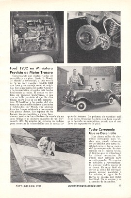 Ford 1932 en Miniatura Provisto de Motor Trasero - Noviembre 1955