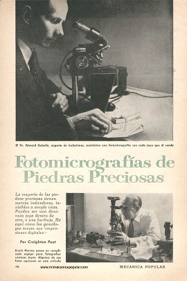 Fotomicrografías de Piedras Preciosas - Mayo 1957