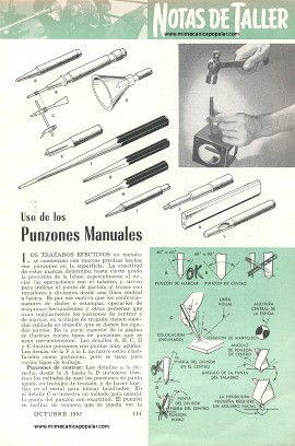 Uso de los punzones manuales - Octubre 1952