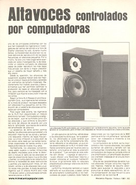 Altavoces controlados por computadoras - Febrero 1981