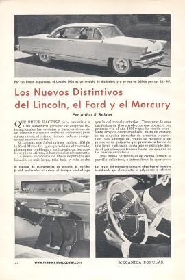 Los Distintivos del Lincoln, el Ford y el Mercury - Diciembre 1955