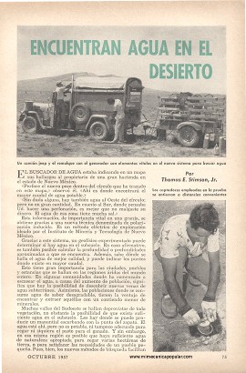 Encuentran agua en el desierto - Octubre 1957