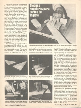 Bloques angulares para cortes de inglete - Septiembre 1978