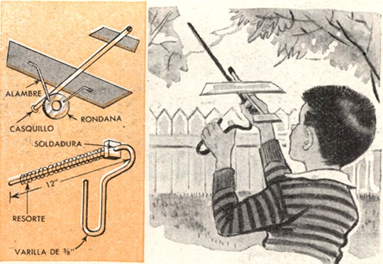 Planeador de juguete lanzado con catapulta de mano - Diciembre 1947
