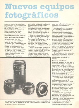 Los Nuevos Equipos Fotográficos de Febrero 1987