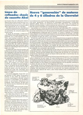 Nueva generación de motores de 4 y 6 cilindros de la Chevrolet - Marzo 1988
