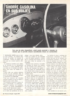 Ahorre Gasolina en sus Viajes - Agosto 1972