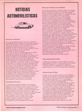 Noticias Automovilísticas - Noviembre 1973