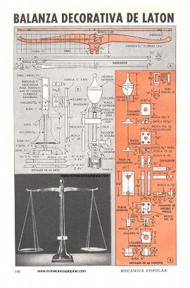 Balanza Decorativa de Latón - Junio 1949