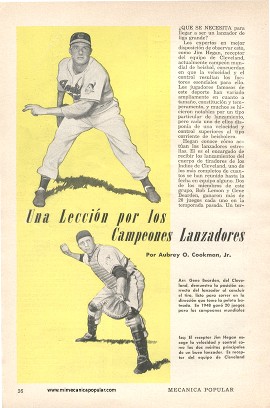 Béisbol - Una Lección por los Campeones Lanzadores - Agosto 1949