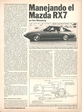 Manejando el Mazda RX7 - Mayo 1981