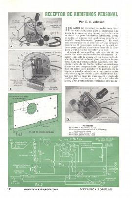 Receptor de audífonos personal y lámpara para leer - Septiembre 1949