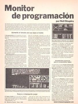 Monitor de programación - Enero 1983