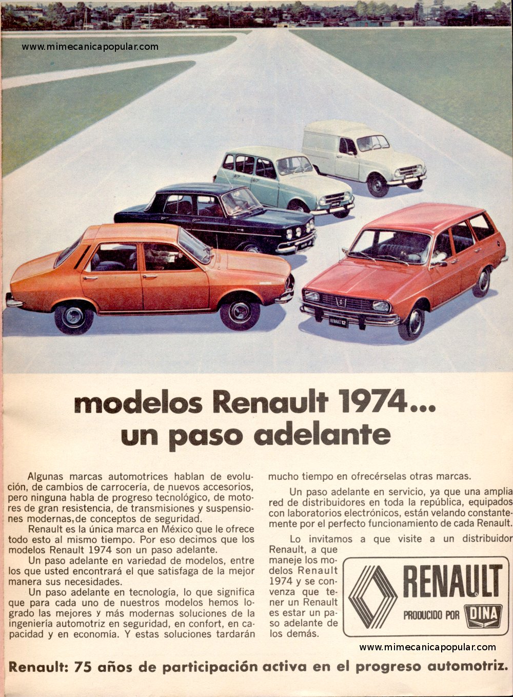 Publicidad - Modelos Renault 1974 - Diciembre 1973