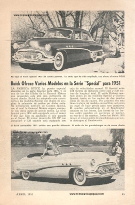 Buick ofrece varios modelos en la serie "Special" para 1951 - Abril 1951