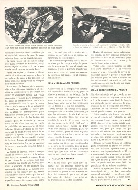 Cómo Comprar un Automóvil de Uso - Enero 1975